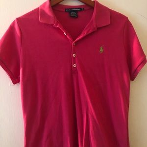 Ralph Lauren Polo Shirt  Slim Fit Pink  XL
